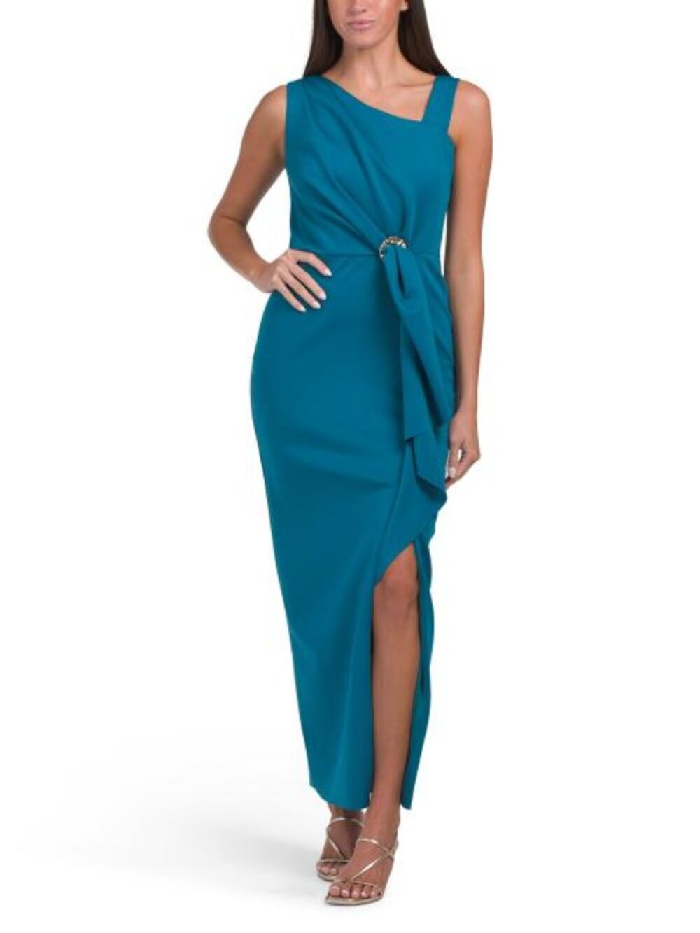 BETSY & ADAM Petite Long Tech Scuba Dress